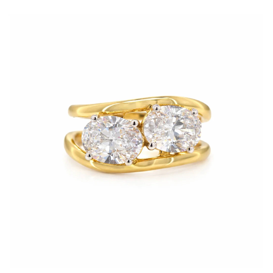 Oval Twin Solitaire Ring