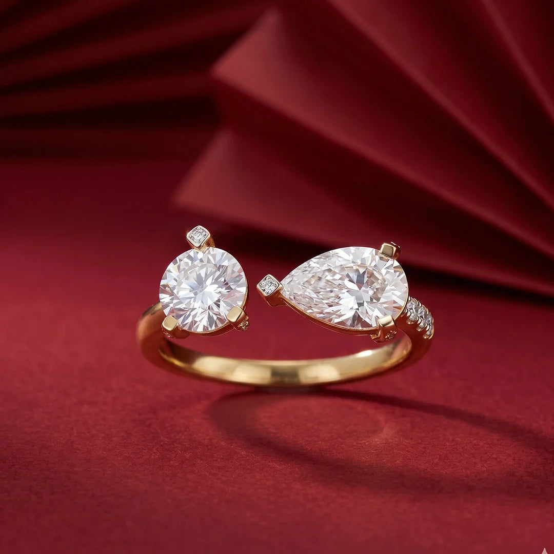 Gold Toi et Moi Open Ring