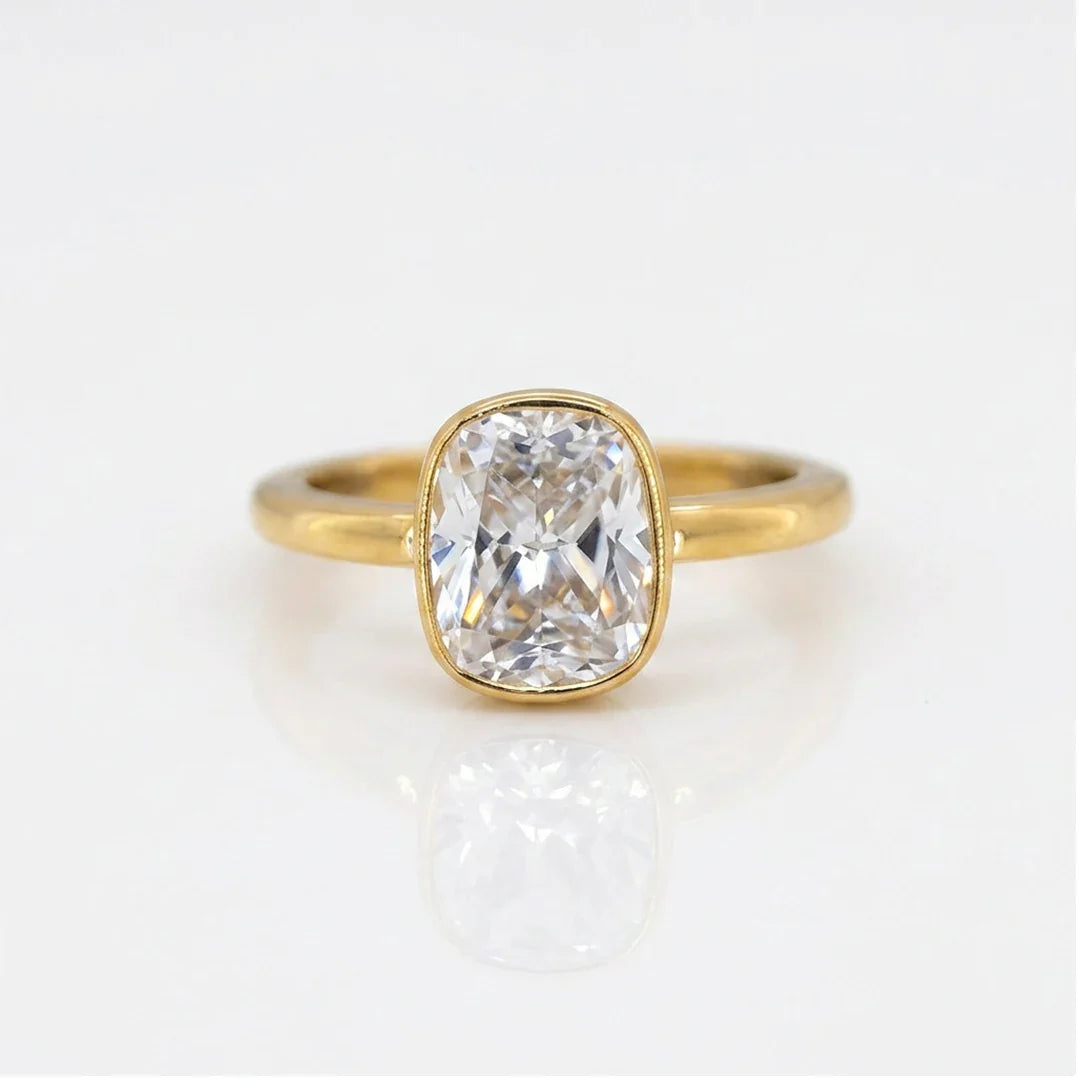 Cushion Bezelle Solitaire Ring