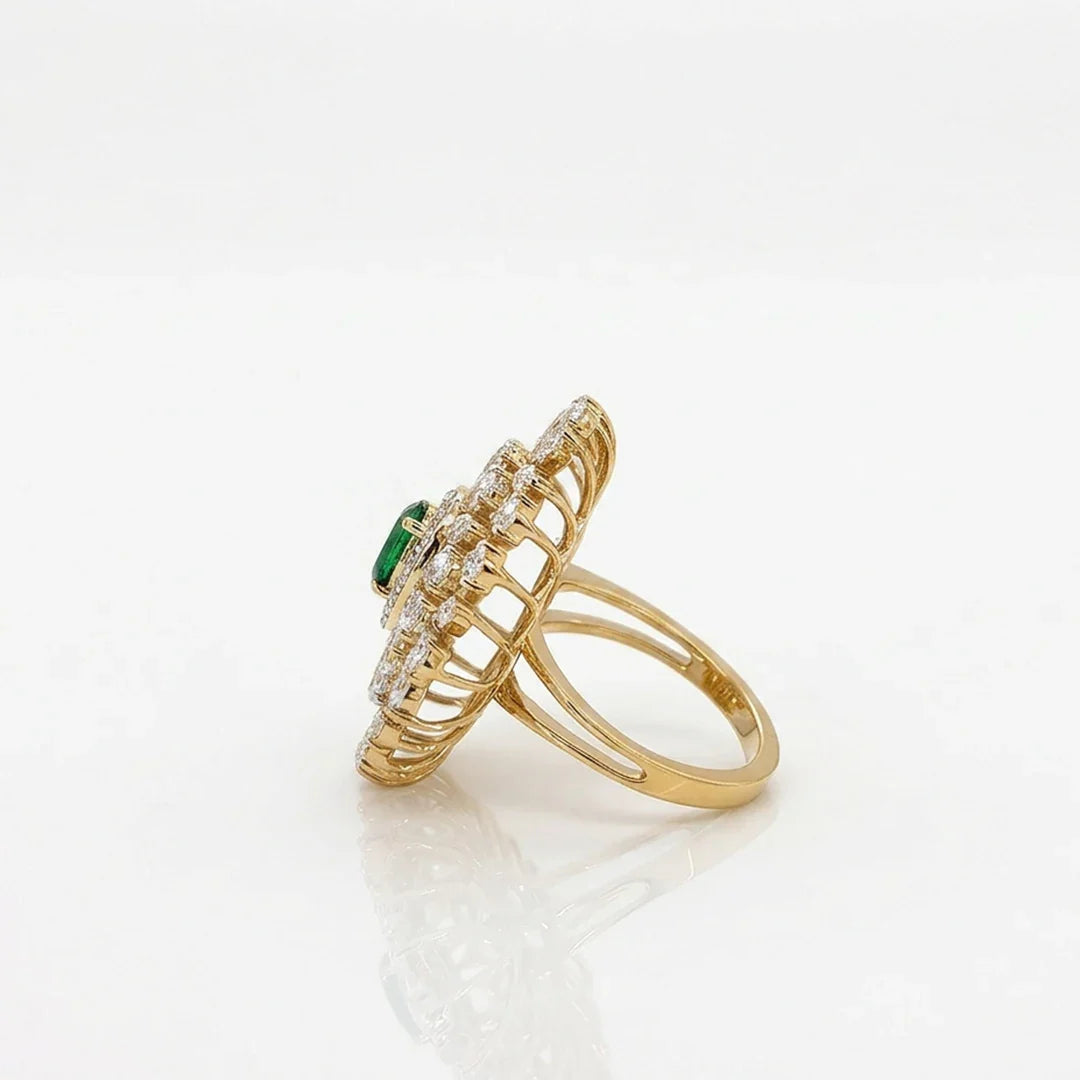 Oval Green Solara Bloom Ring