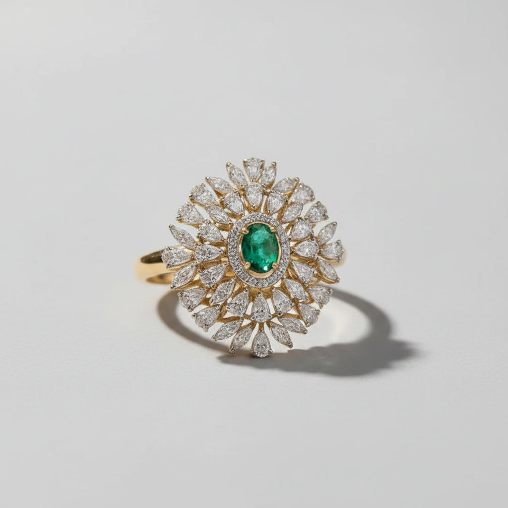 Oval Green Solara Bloom Ring