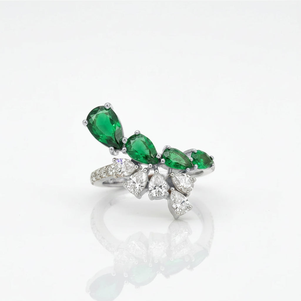 Verdelle Green Cluster Ring