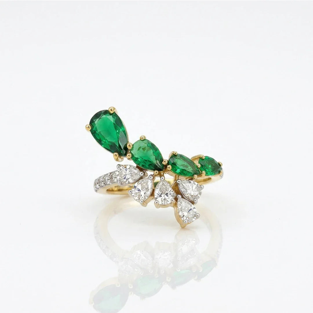 Verdelle Green Cluster Ring