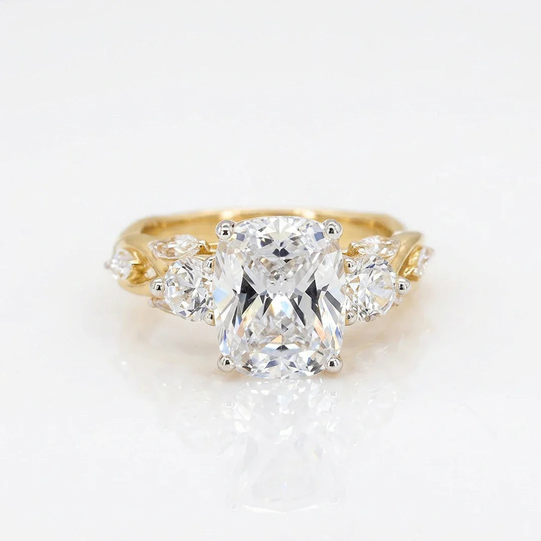 Cushion Crown Solitaire Ring