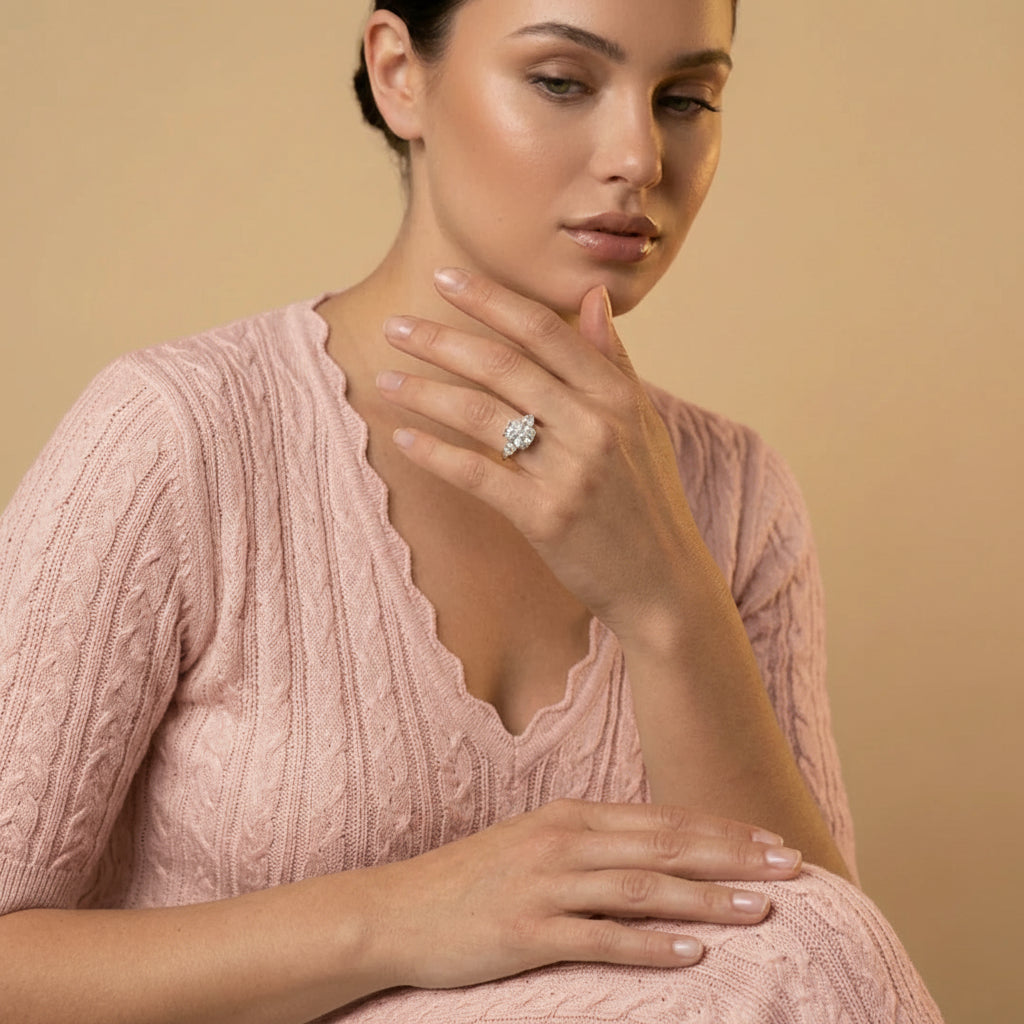 Cushion Crown Solitaire Ring