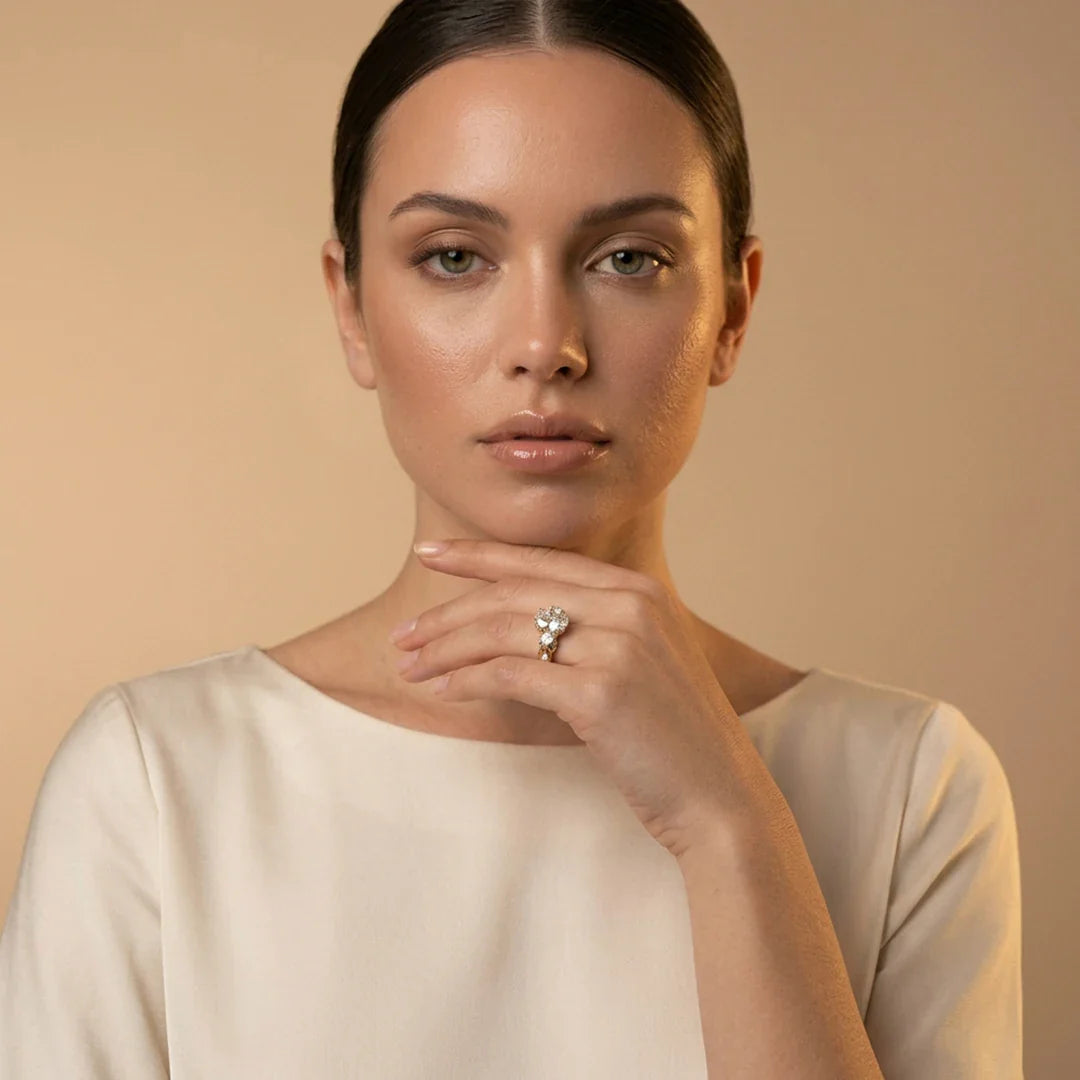 Oval Twist Solitaire Ring