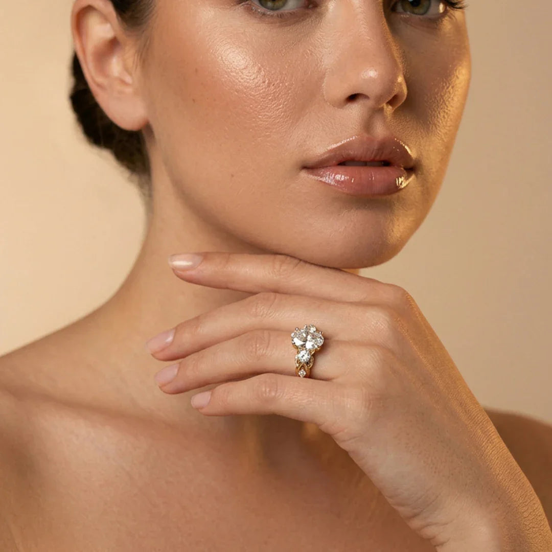 Oval Twist Solitaire Ring