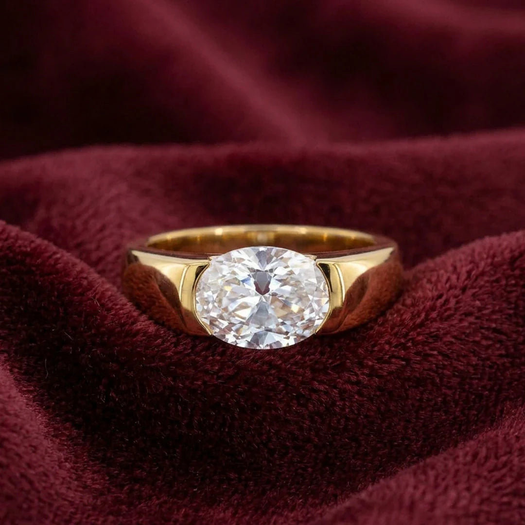 Oval Dome Solitaire Ring