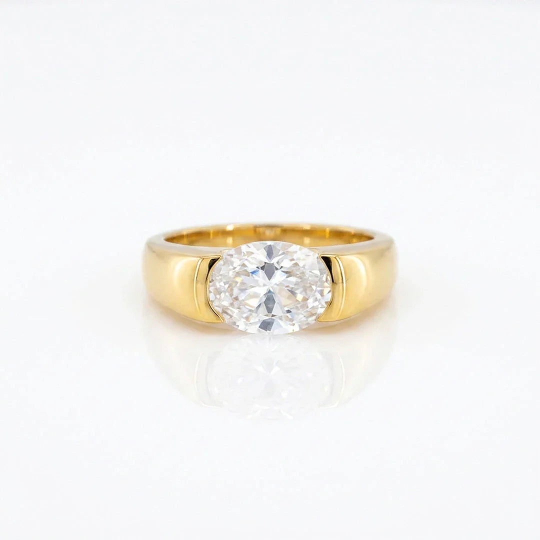 Oval Dome Solitaire Ring