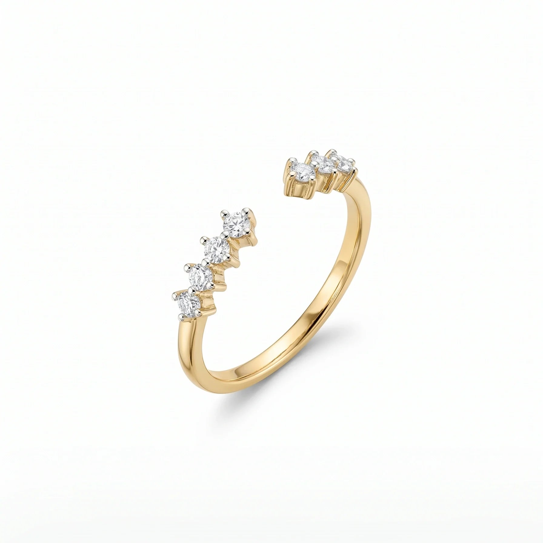 Gold Twin Row Open Ring