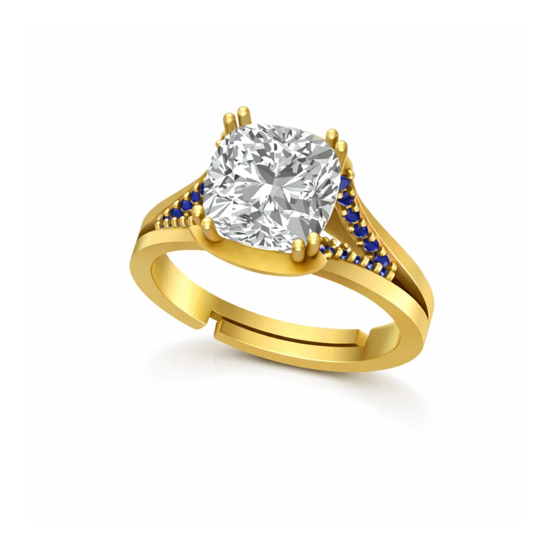Cushion Split Solitaire Ring