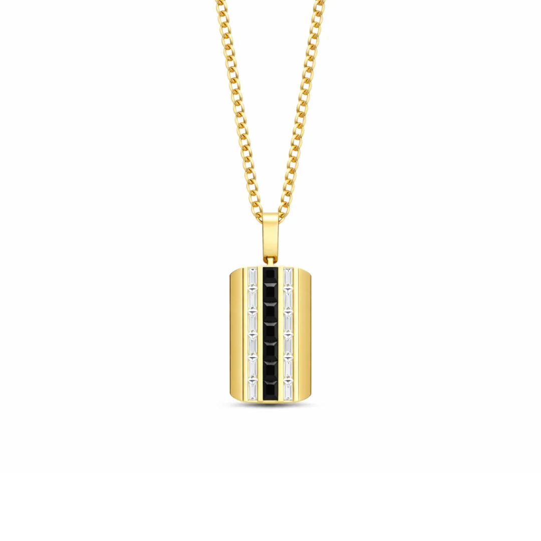 Noir Black Stripe Pendant Men