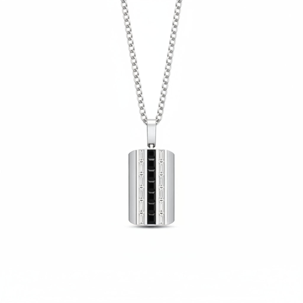 Noir Black Stripe Pendant Men