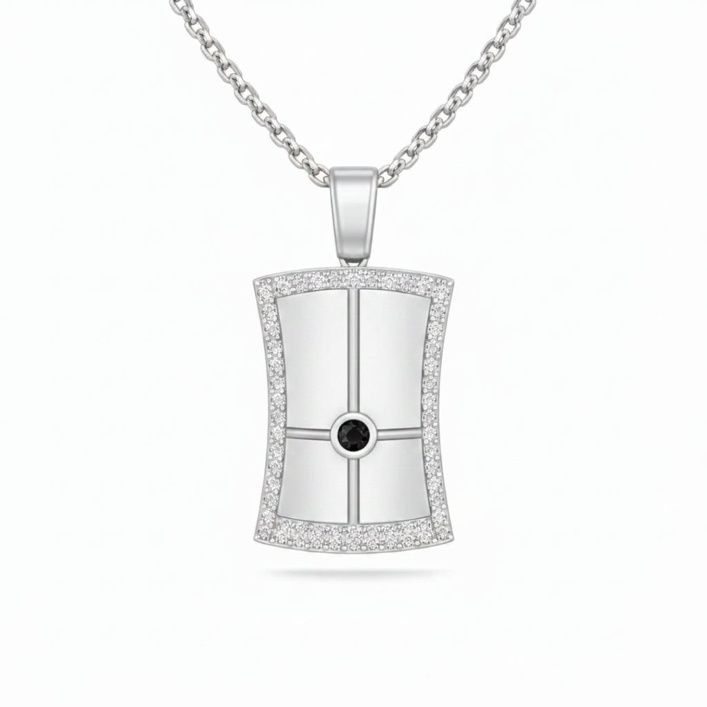 Obsidian Black Stone Pendant Men