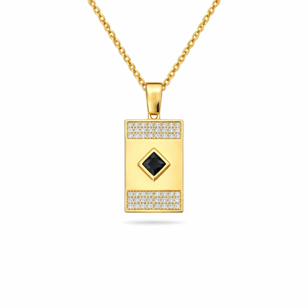 Noir Black Stone Pendant Men