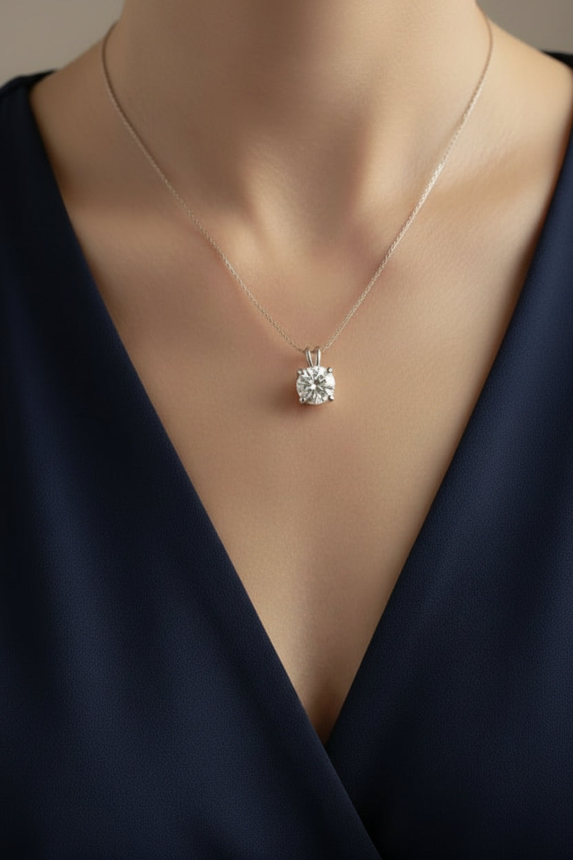 Round Solitaire Pendant