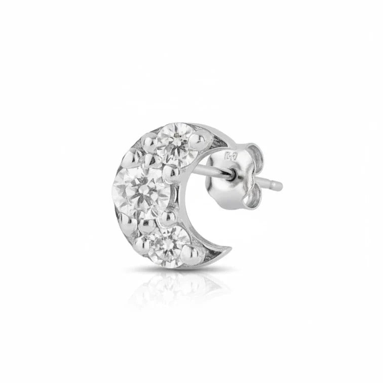 Dainty Moon Stud Earrings