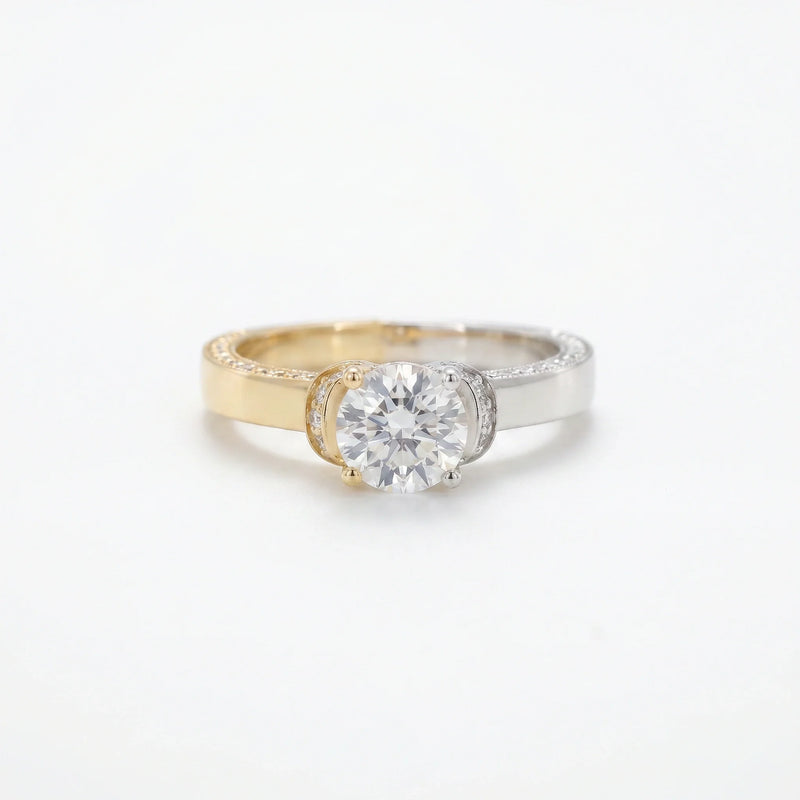 Dual Tone Embrace Solitaire Ring